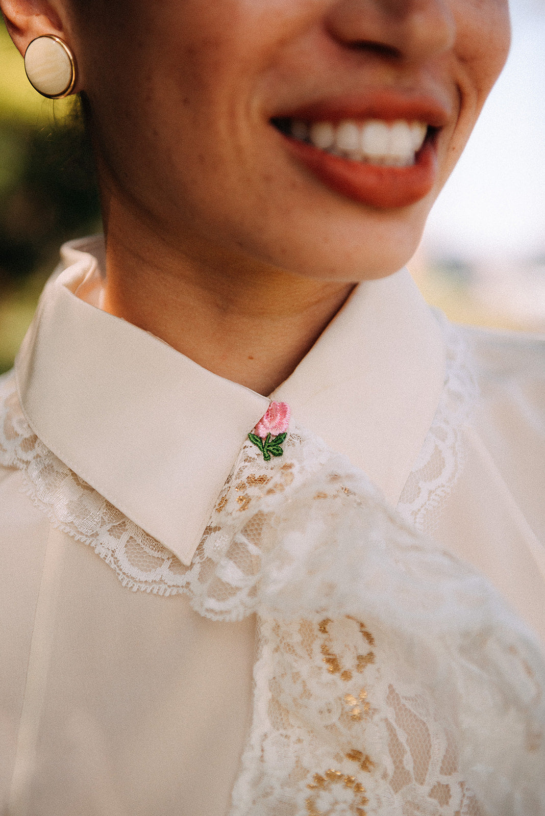 Marie's Lace Bolo Tie with Rose